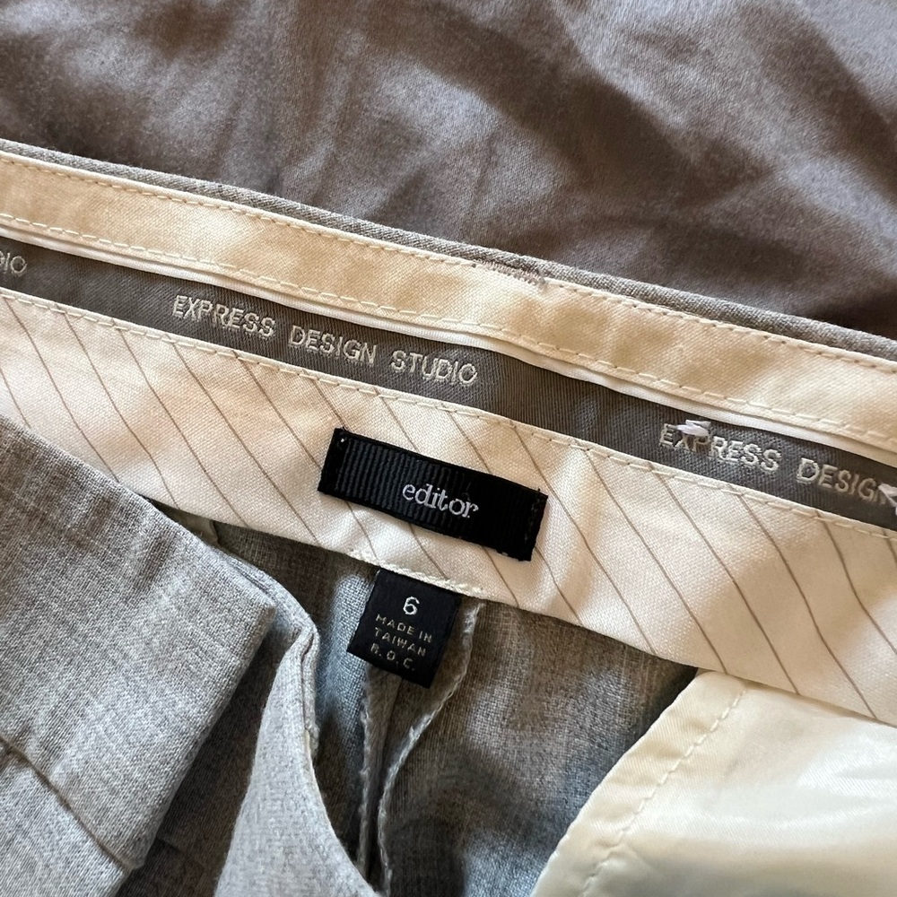 Express Design Studio Gray Editor Pants